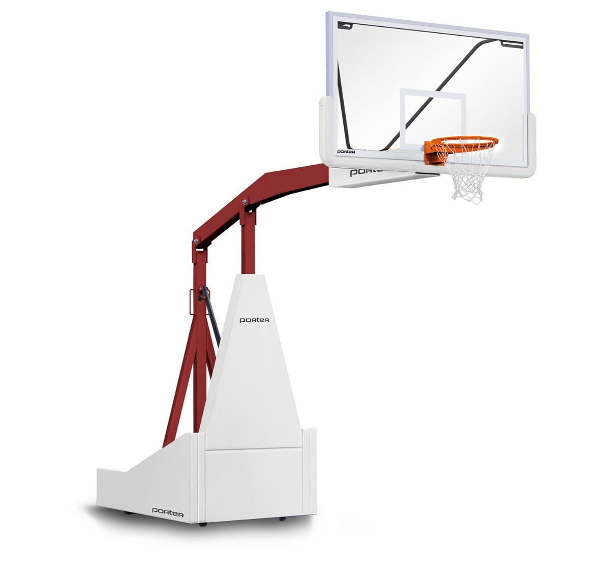 Porter Athletic 1135 Competition Portable Backstop White, Maroon, No Graphics