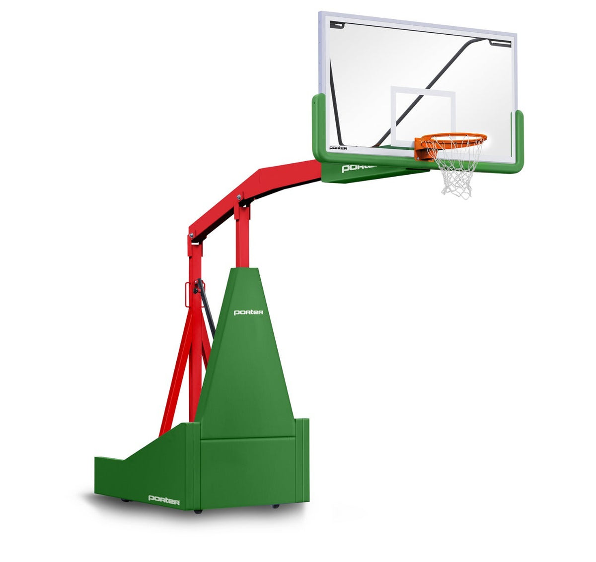 Porter Athletic 1135 Competition Portable Backstop Kelly Green, Red, No Graphics
