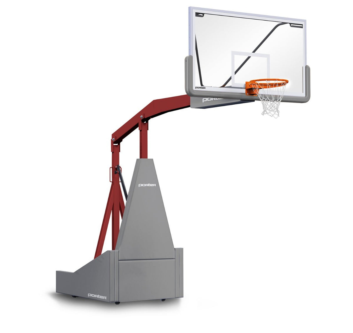 Porter Athletic 1135 Competition Portable Backstop Gray, Maroon, No Graphics