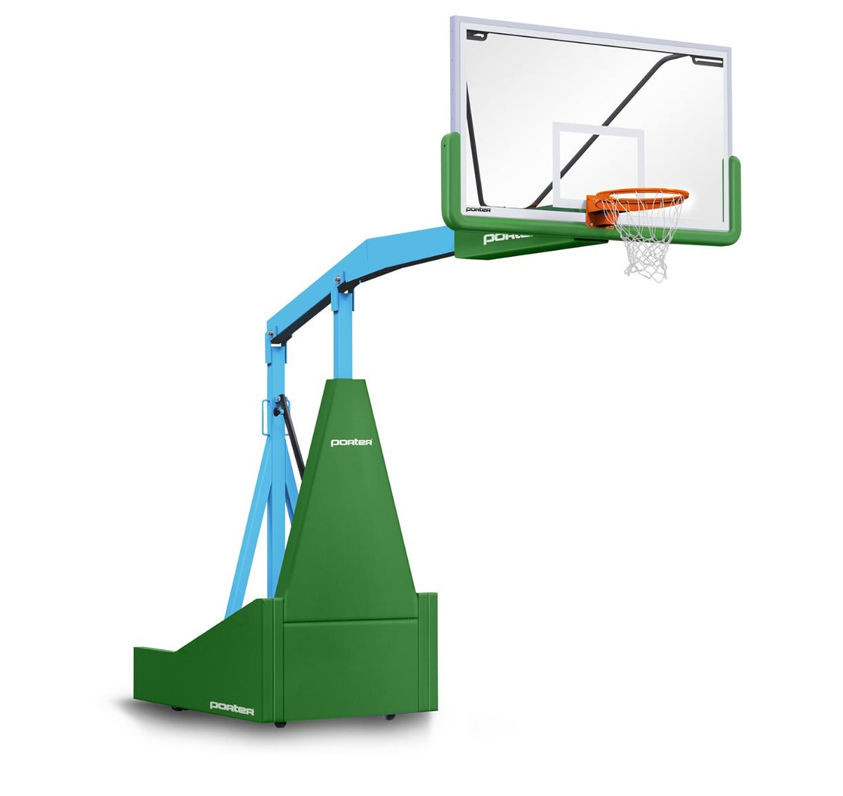 Porter Athletic 1135 Competition Portable Backstop Kelly Green, Light Blue, No Graphics