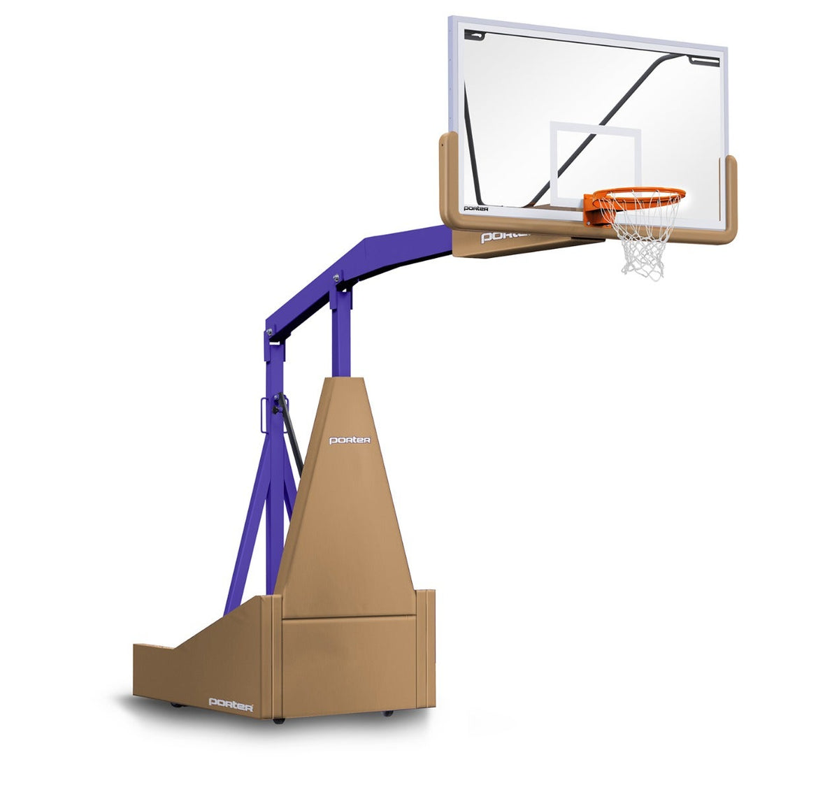 Porter Athletic 1135 Competition Portable Backstop Tan, Purple, No Graphics