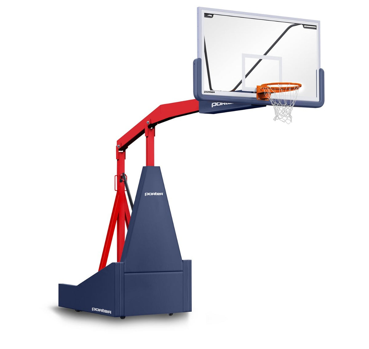 Porter Athletic 1135 Competition Portable Backstop Navy Blue, Red, No Graphics