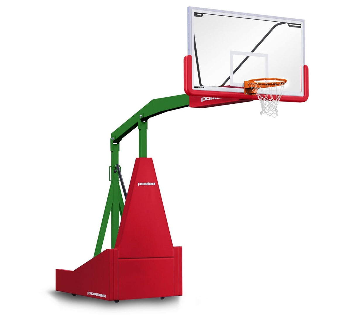 Porter Athletic 1135 Competition Portable Backstop Red, Kelly Green, No Graphics