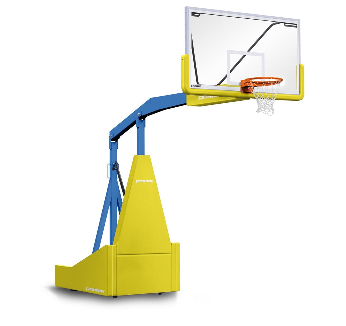 Porter Athletic 1135 Competition Portable Backstop Yellow Gold, Royal Blue, No Graphics