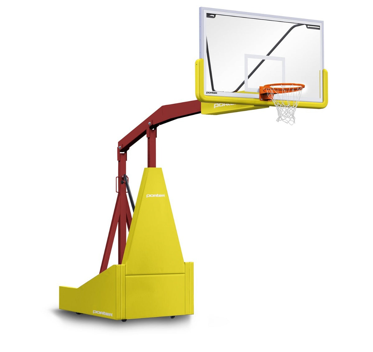 Porter Athletic 1135 Competition Portable Backstop Yellow Gold, Maroon, No Graphics
