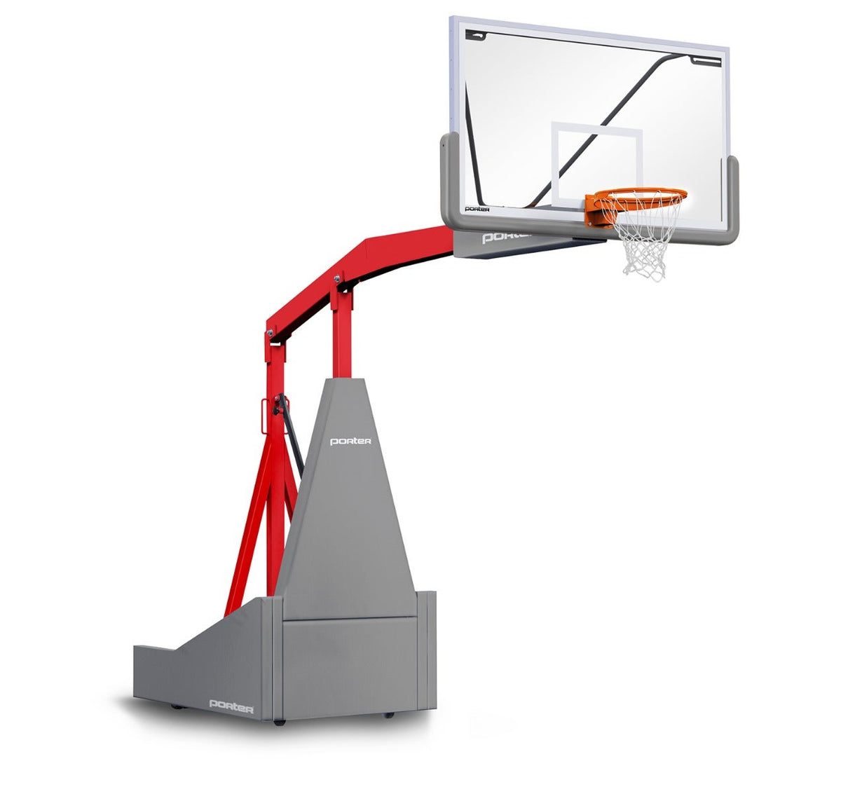 Porter Athletic 1135 Competition Portable Backstop Gray, Red, No Graphics