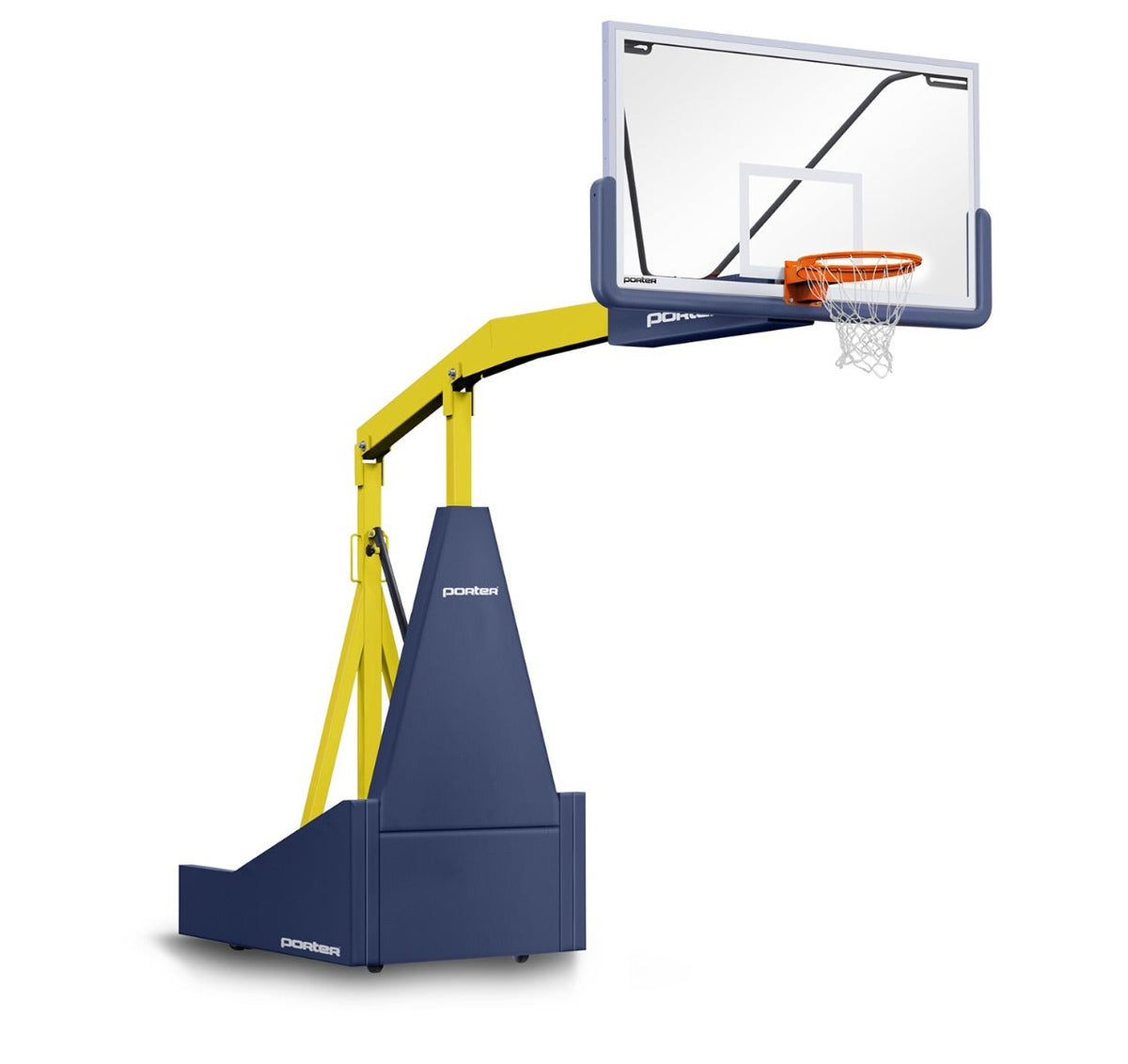 Porter Athletic 1135 Competition Portable Backstop Navy Blue, Yellow Gold, No Graphics
