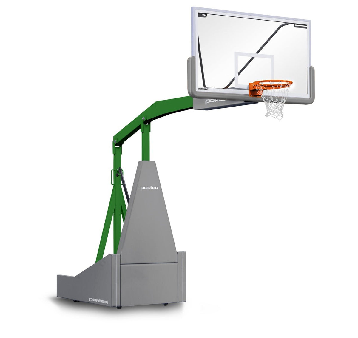 Porter Athletic 1135 Competition Portable Backstop Gray, Kelly Green, No Graphics