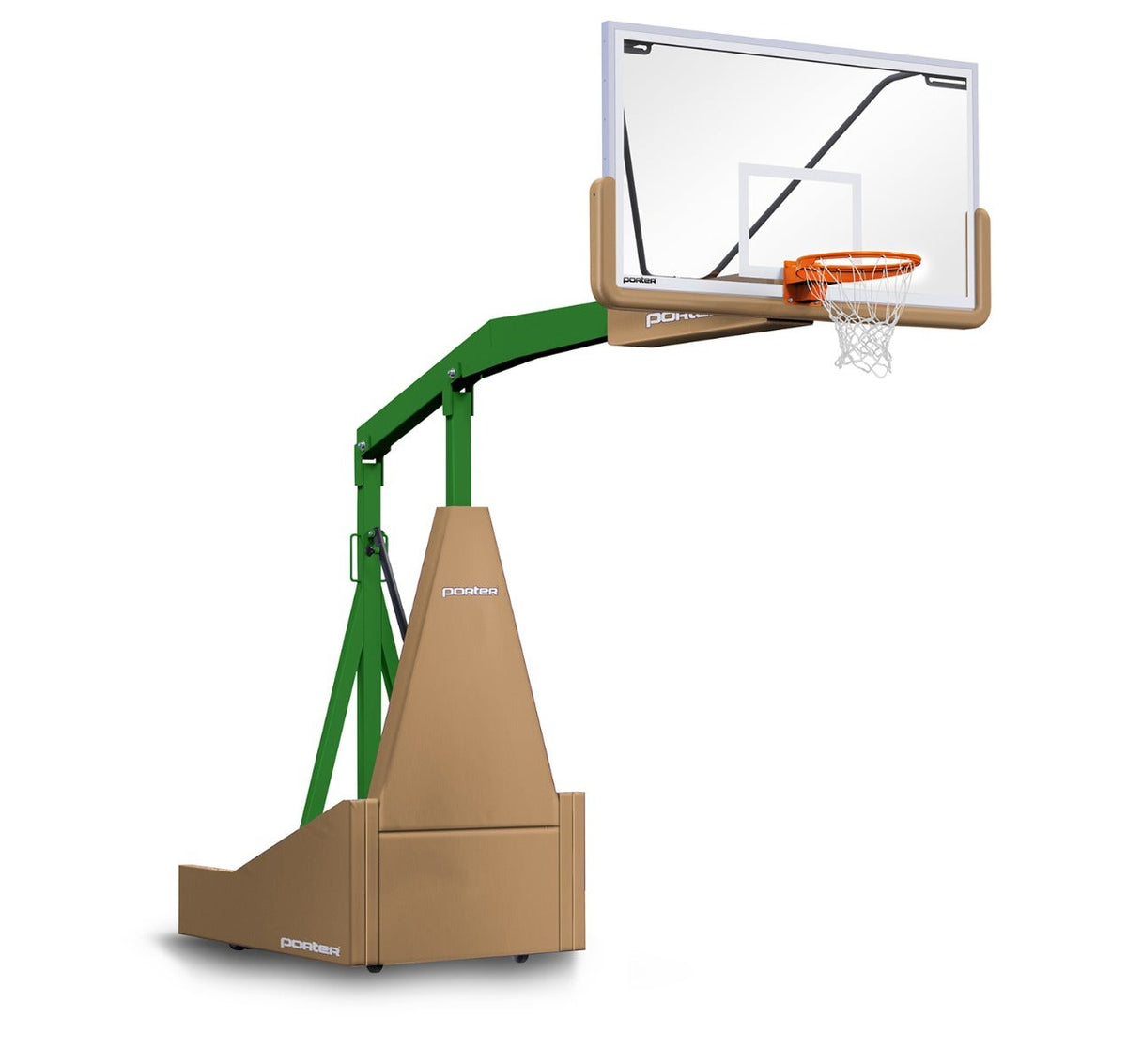 Porter Athletic 1135 Competition Portable Backstop Tan, Kelly Green, No Graphics