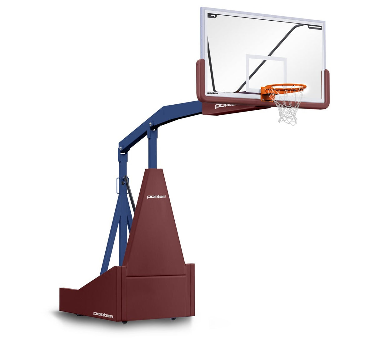 Porter Athletic 1135 Competition Portable Backstop Maroon, Navy Blue, No Graphics