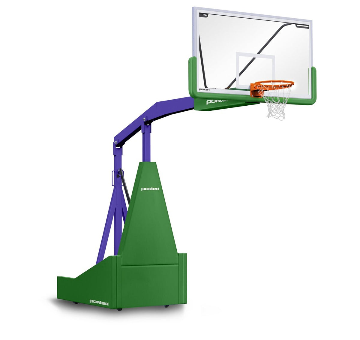 Porter Athletic 1135 Competition Portable Backstop Kelly Green, Purple, No Graphics