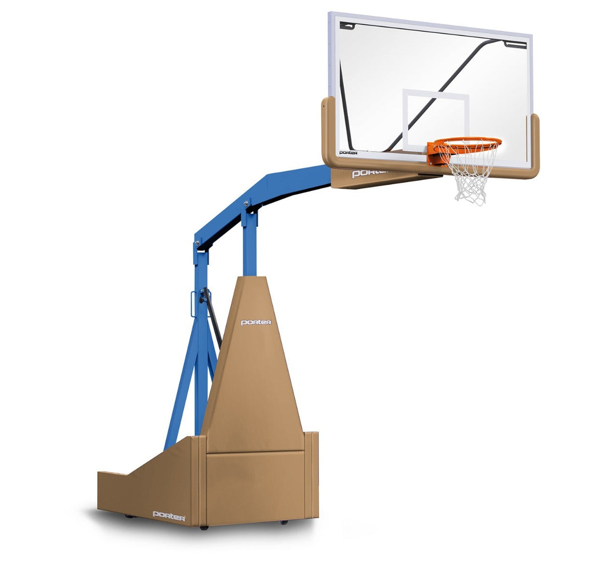 Porter Athletic 1135 Competition Portable Backstop Tan, Royal Blue, No Graphics