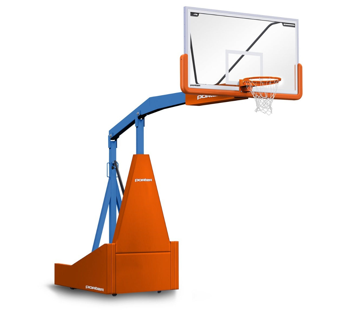 Porter Athletic 1135 Competition Portable Backstop Orange, Royal Blue, No Graphics