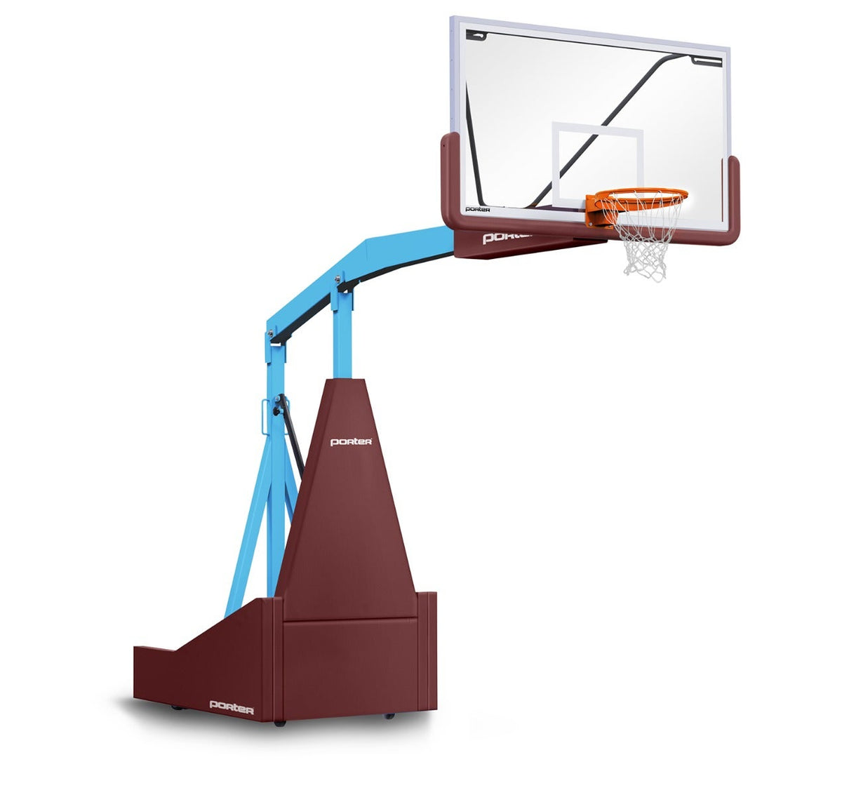 Porter Athletic 1135 Competition Portable Backstop Maroon, Light Blue, No Graphics