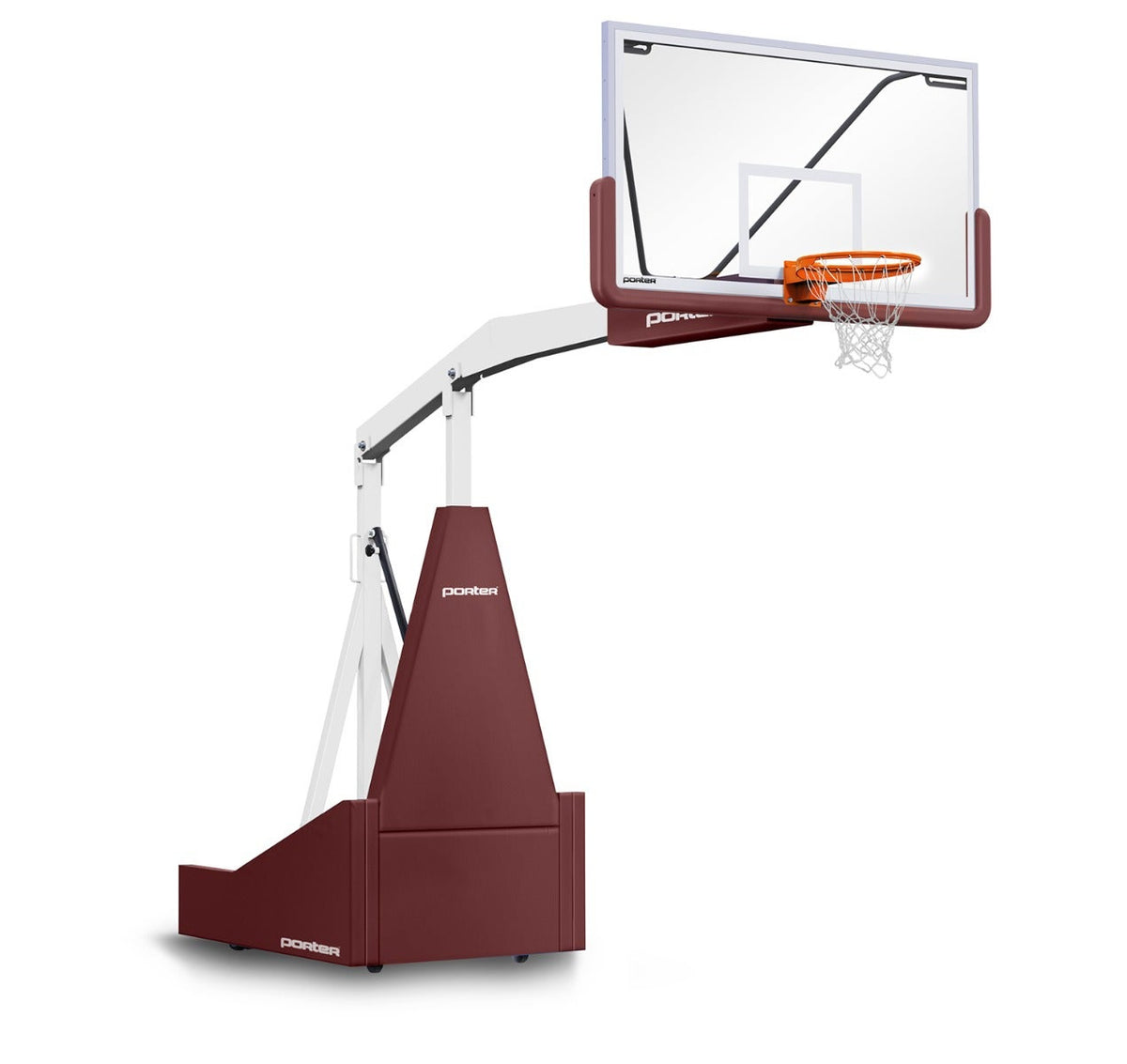 Porter Athletic 1135 Competition Portable Backstop Maroon, White, No Graphics