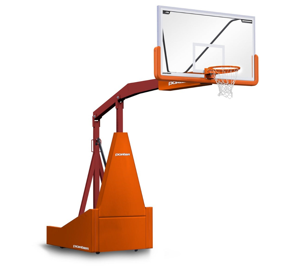 Porter Athletic 1135 Competition Portable Backstop Orange, Maroon, No Graphics