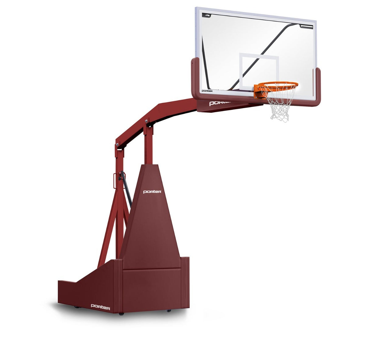 Porter Athletic 1135 Competition Portable Backstop Maroon, Maroon, No Graphics