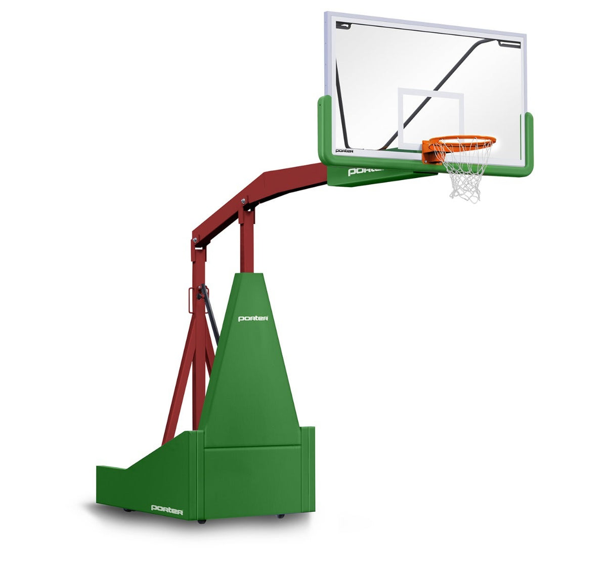 Porter Athletic 1135 Competition Portable Backstop Kelly Green, Maroon, No Graphics