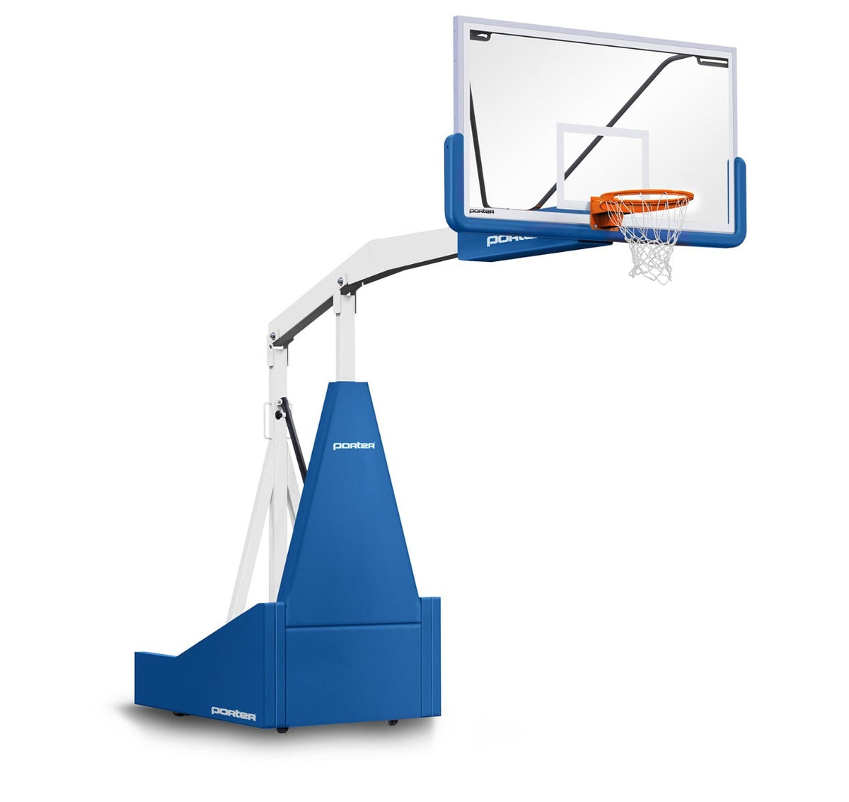 Porter Athletic 1135 Competition Portable Backstop Royal Blue, White, No Graphics
