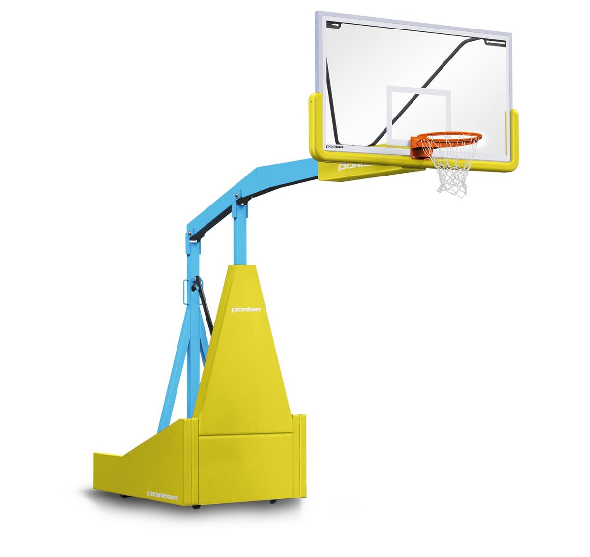 Porter Athletic 1135 Competition Portable Backstop Yellow Gold, Light Blue, No Graphics