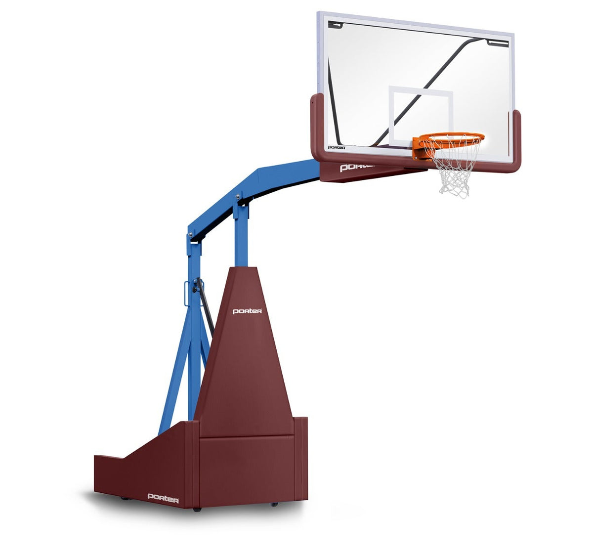 Porter Athletic 1135 Competition Portable Backstop Maroon, Royal Blue, No Graphics