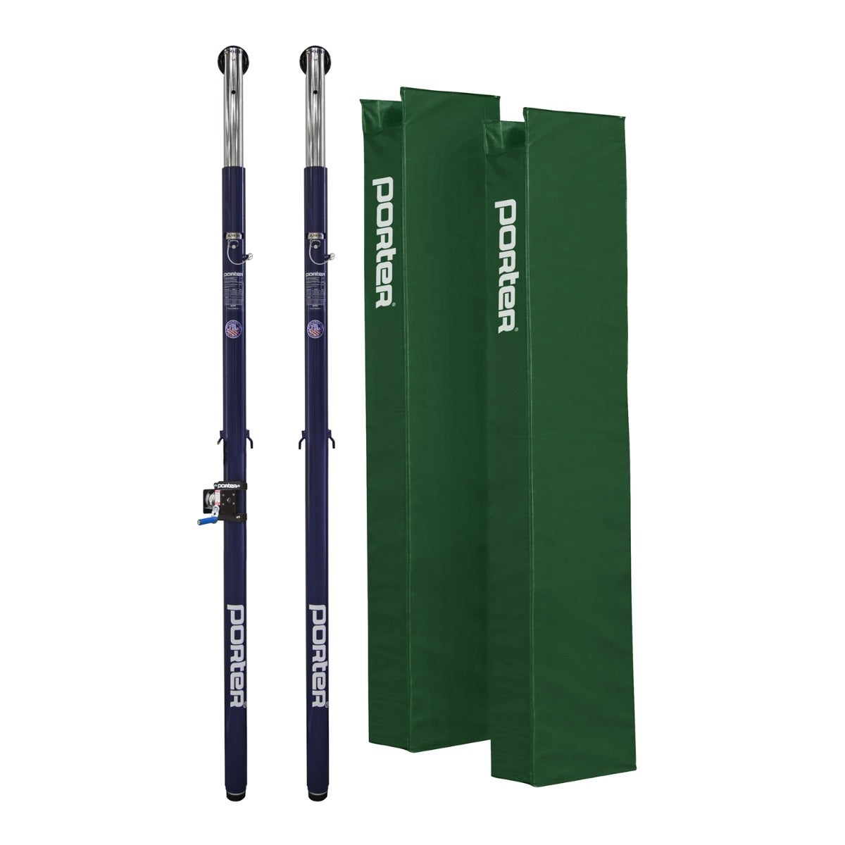 Porter Athletic Powr Steel Vb End Standards With Pads Navy Blue, No Graphics