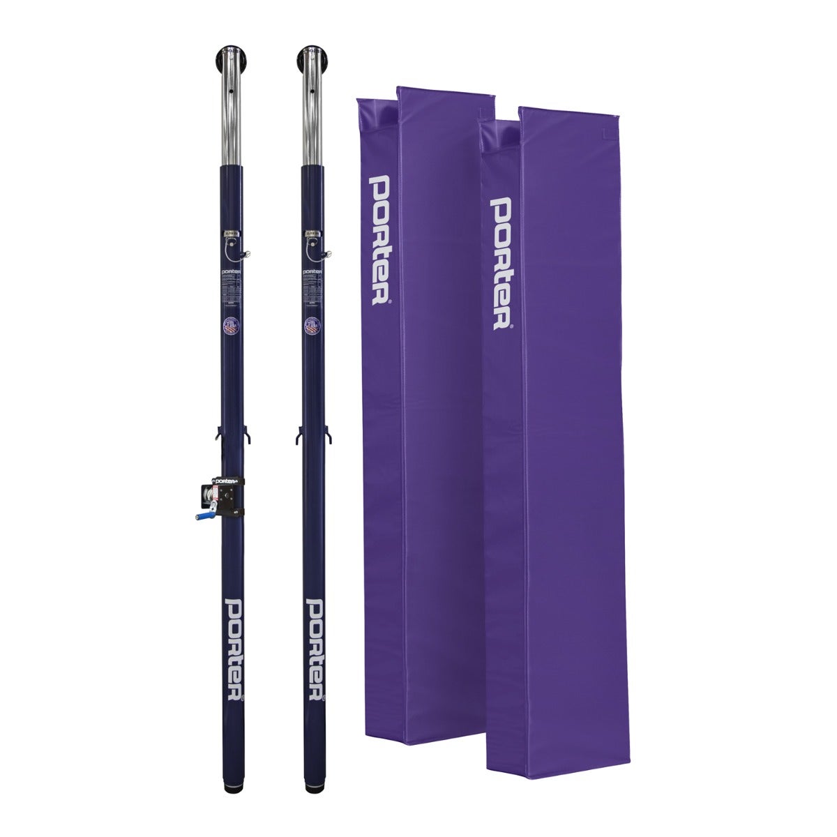 Porter Athletic Powr Steel Vb End Standards With Pads Gray, Graphics