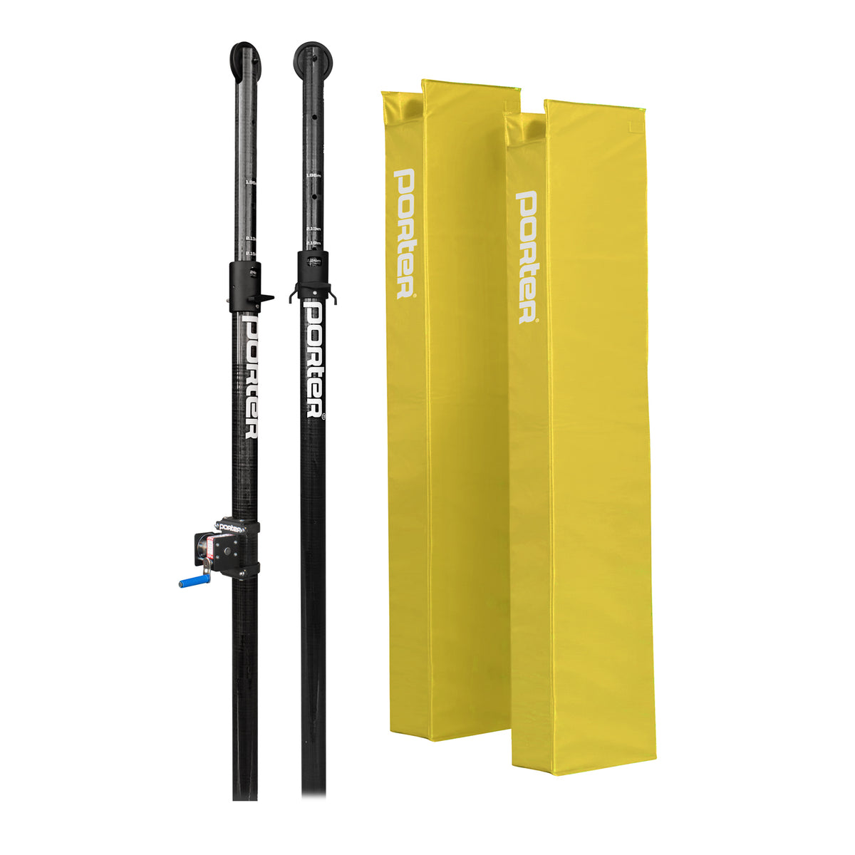 Porter Athletic Powr Carbon Ii Vb End Standards With Pads Yellow Gold, Graphics