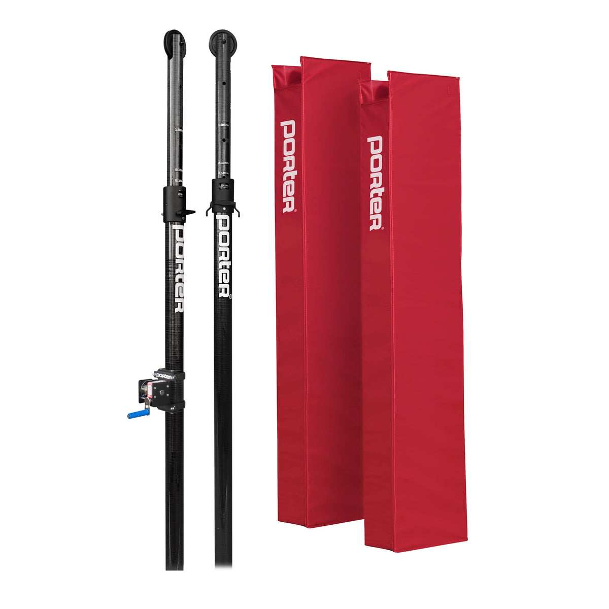 Porter Athletic Powr Carbon Ii Vb End Standards With Pads Red, Graphics