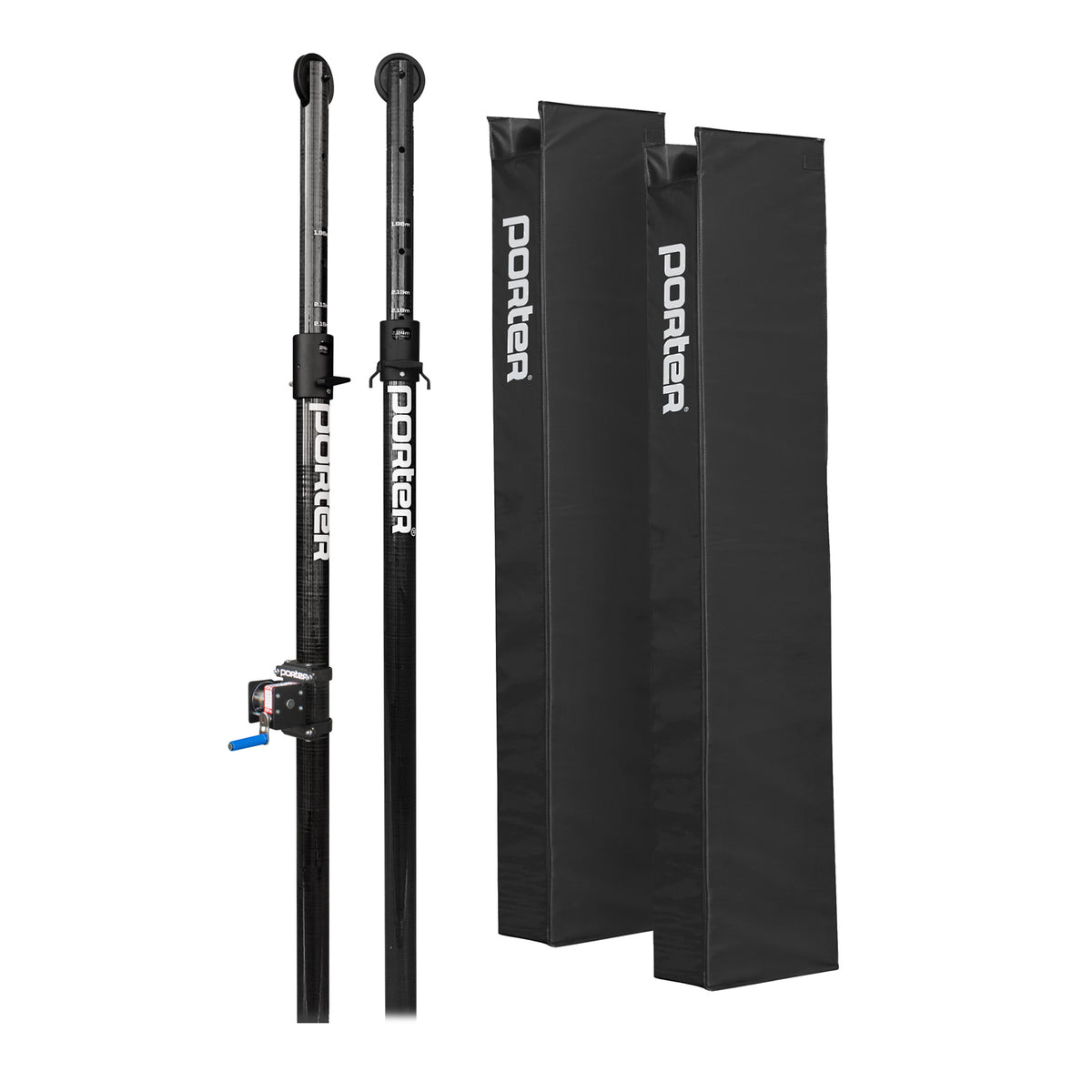 Porter Athletic Powr Carbon Ii Vb End Standards With Pads Black, Graphics