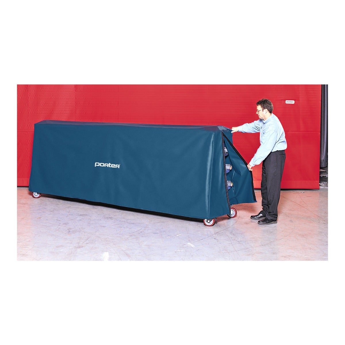 Porter Athletic Floor Cover Storage Cart Dust Cover Navy Blue