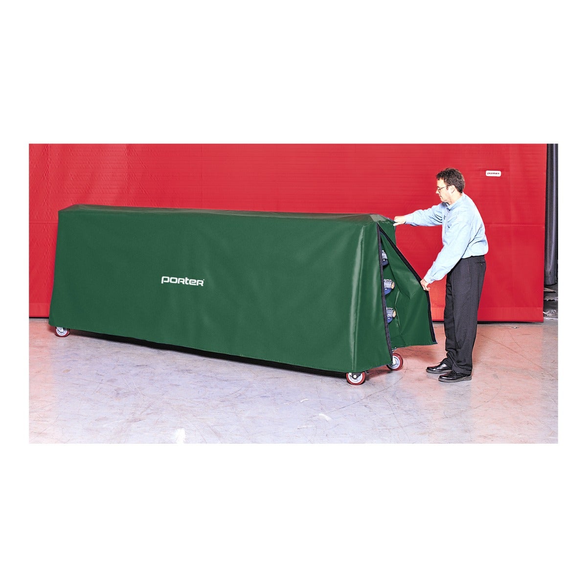 Porter Athletic Floor Cover Storage Cart Dust Cover Dark Green