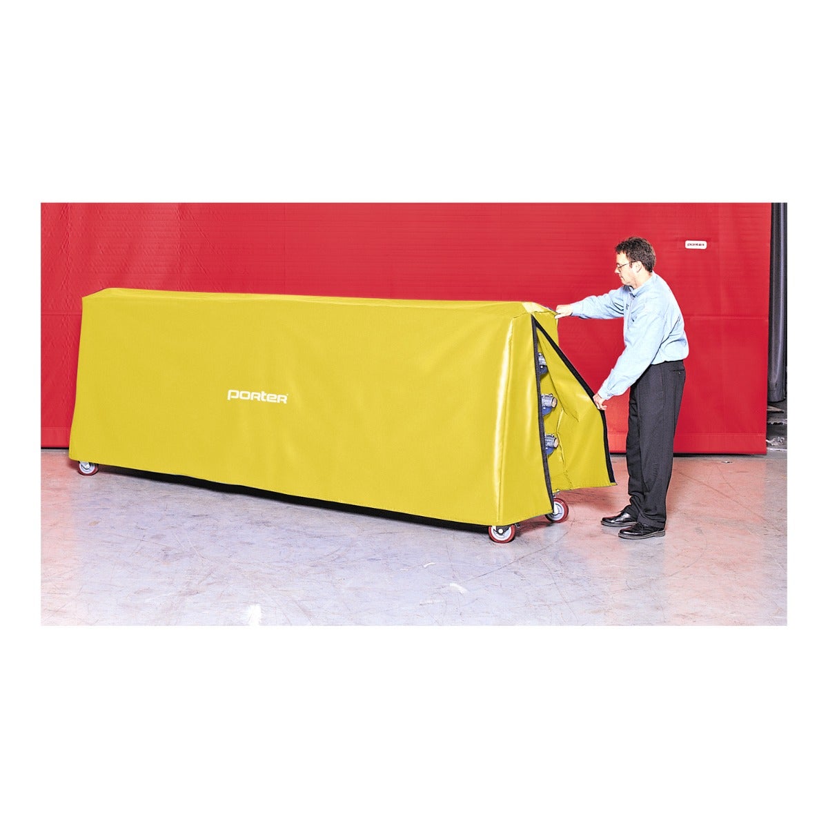 Porter Athletic Floor Cover Storage Cart Dust Cover Yellow Gold
