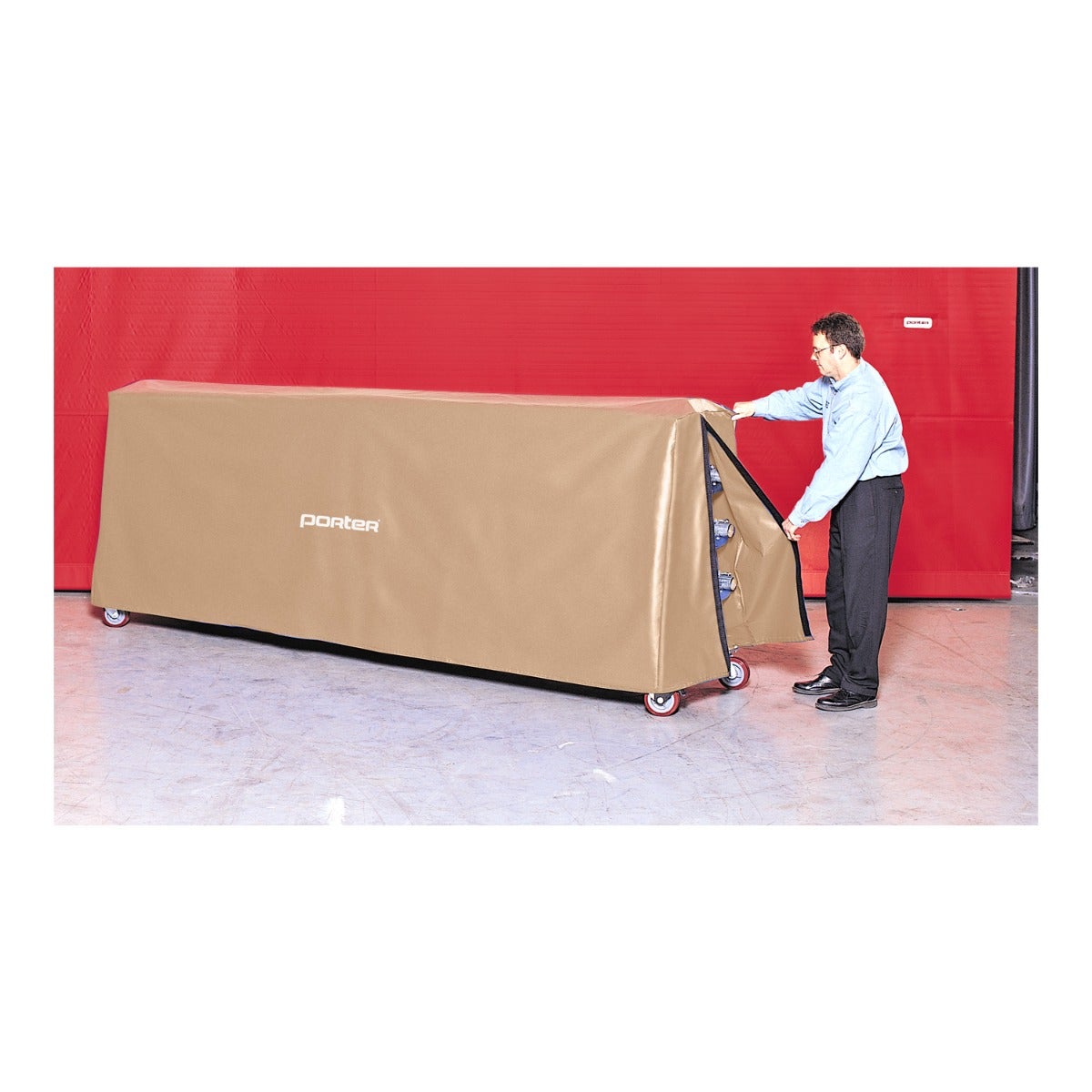 Porter Athletic Floor Cover Storage Cart Dust Cover Tan