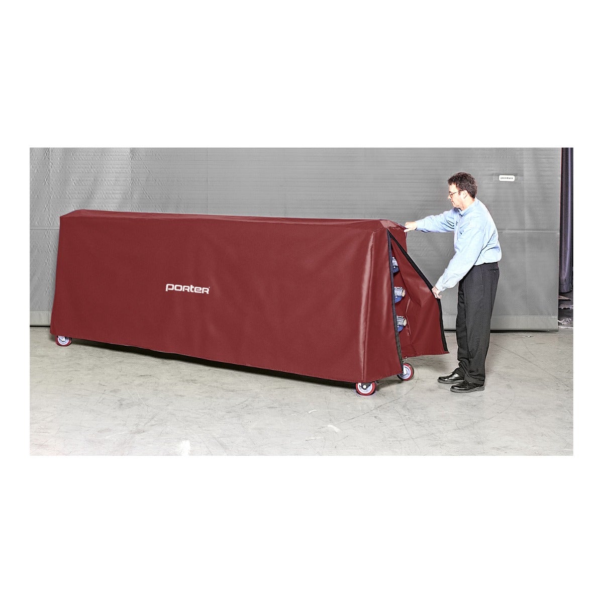 Porter Athletic Floor Cover Storage Cart Dust Cover Maroon