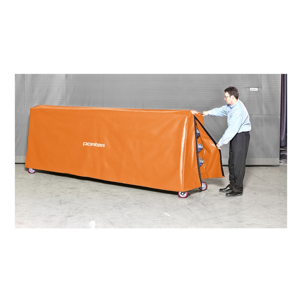 Porter Athletic Floor Cover Storage Cart Dust Cover Orange