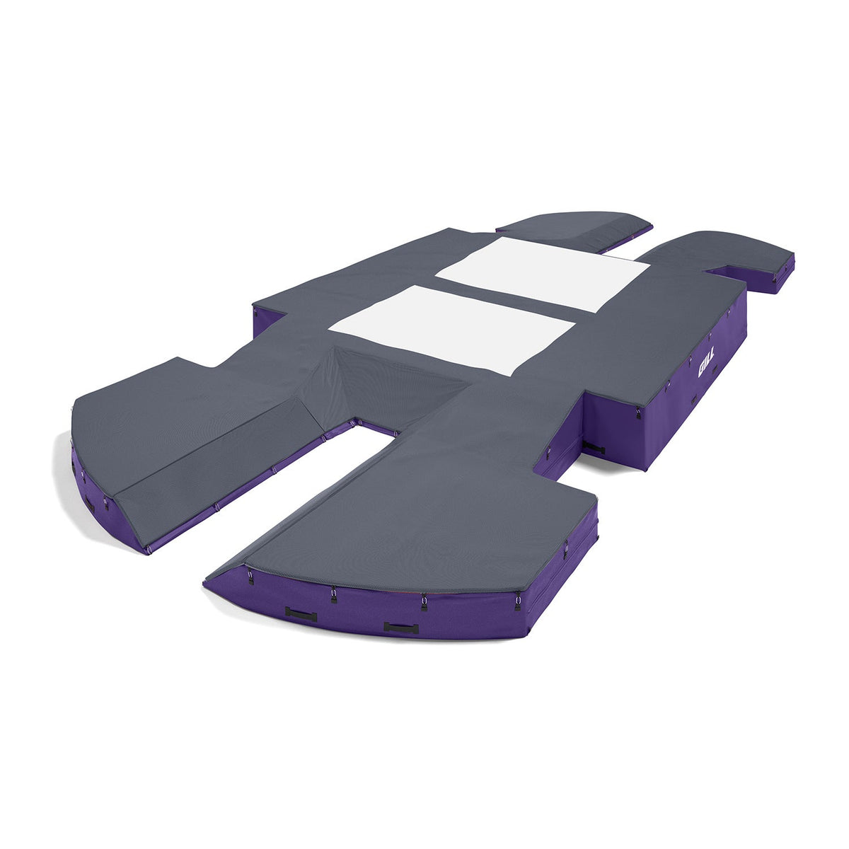 Gill Athletics AGX M4 Double Front Pole Vault Landing System (21'6" X 44'2" X 32") Navy Blue, Purple