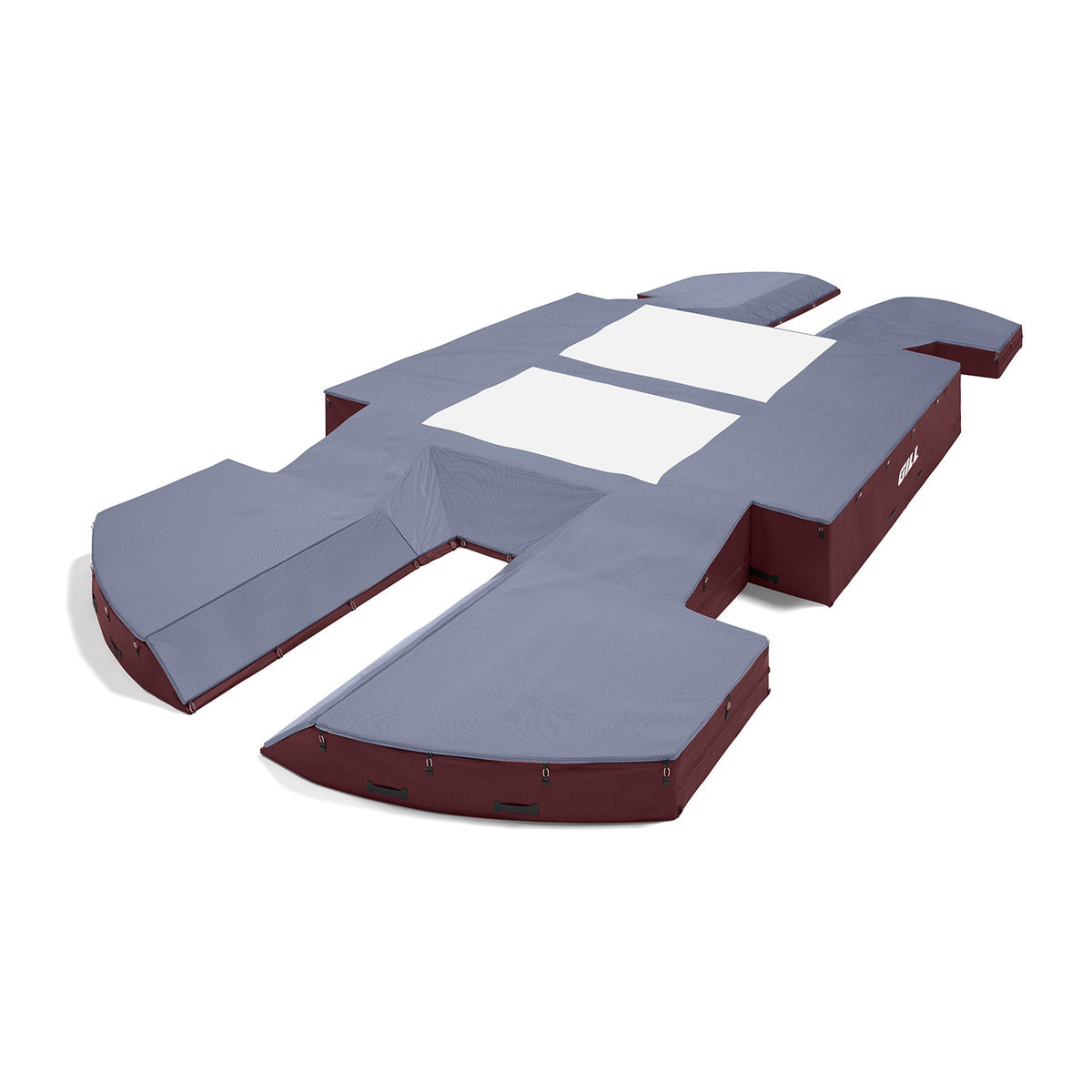 Gill Athletics AGX M4 Double Front Pole Vault Landing System (21'6" X 44'2" X 32") Royal Blue, Maroon