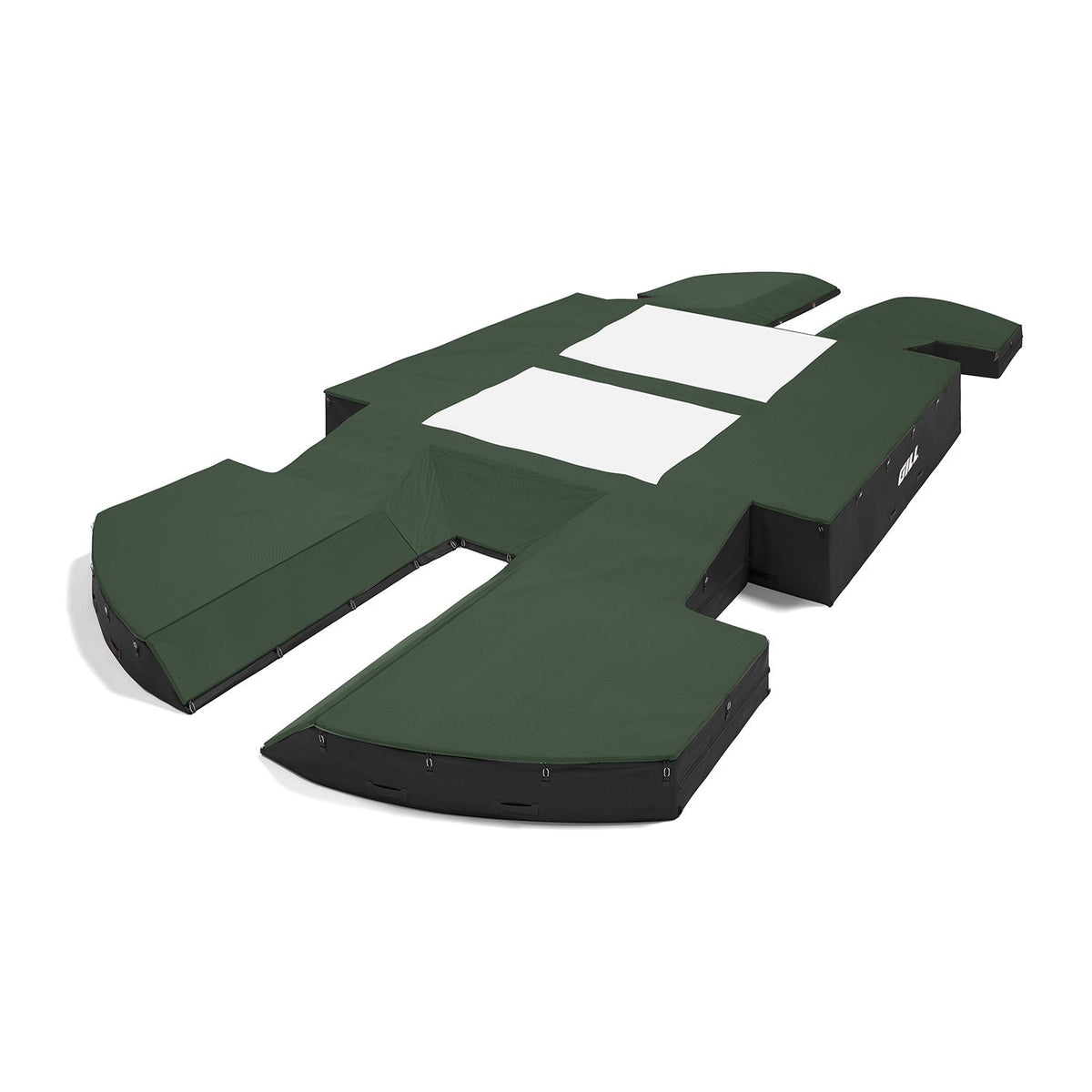 Gill Athletics AGX M4 Double Front Pole Vault Landing System (21'6" X 44'2" X 32") Dark Green, Black