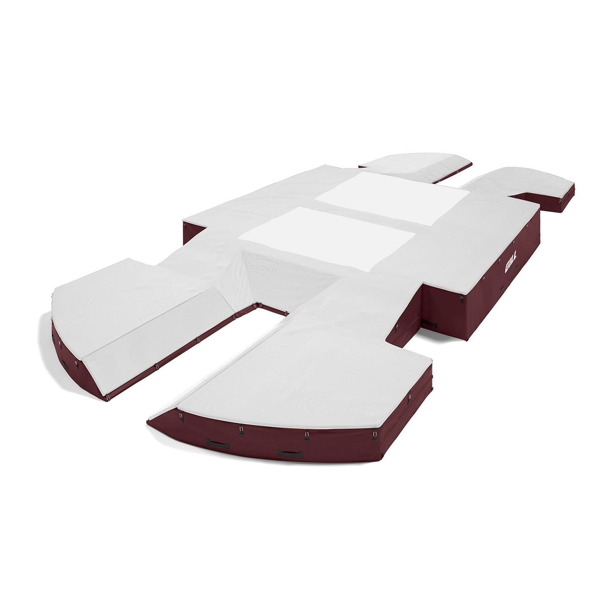 Gill Athletics AGX M4 Double Front Pole Vault Landing System (21'6" X 44'2" X 32") White, Maroon
