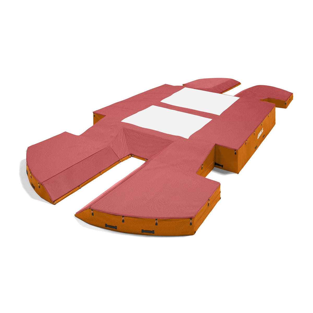 Gill Athletics AGX M4 Double Front Pole Vault Landing System (21'6" X 44'2" X 32") Red, Orange