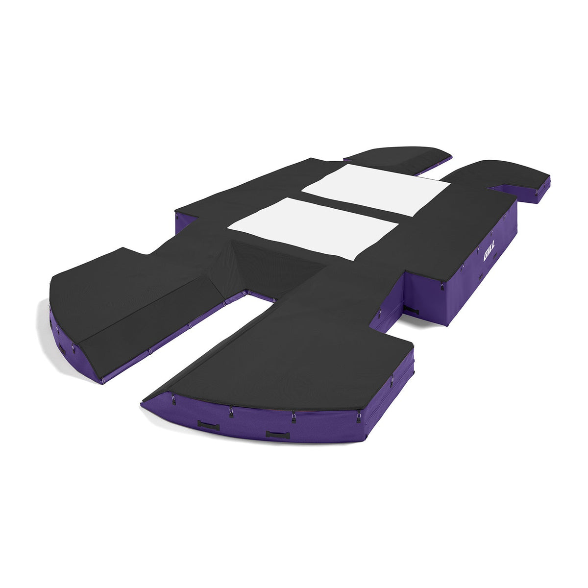 Gill Athletics AGX M4 Double Front Pole Vault Landing System (21'6" X 44'2" X 32") Black, Purple