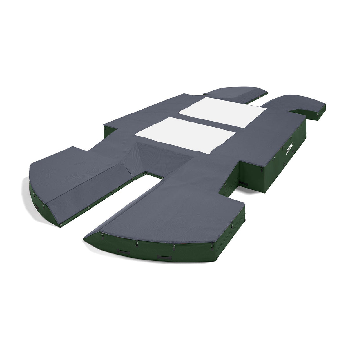 Gill Athletics AGX M4 Double Front Pole Vault Landing System (21'6" X 44'2" X 32") Navy Blue, Dark Green