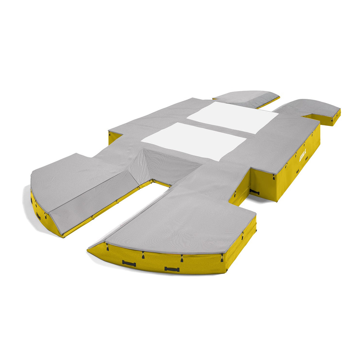 Gill Athletics AGX M4 Double Front Pole Vault Landing System (21'6" X 44'2" X 32") Gray, Yellow Gold
