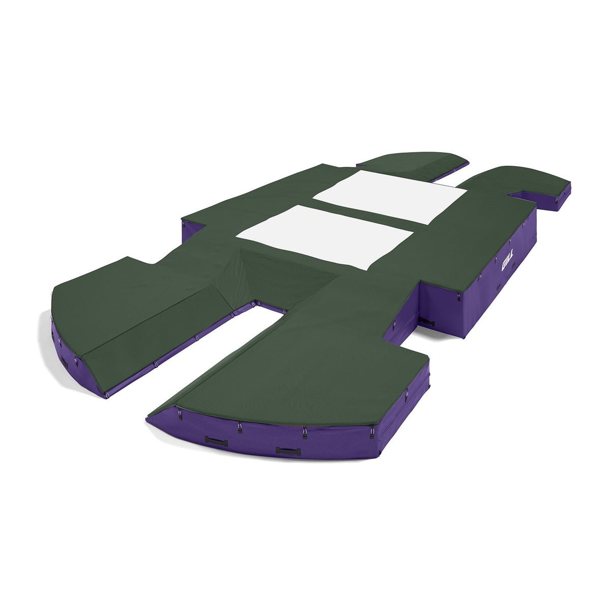 Gill Athletics AGX M4 Double Front Pole Vault Landing System (21'6" X 44'2" X 32") Dark Green, Purple