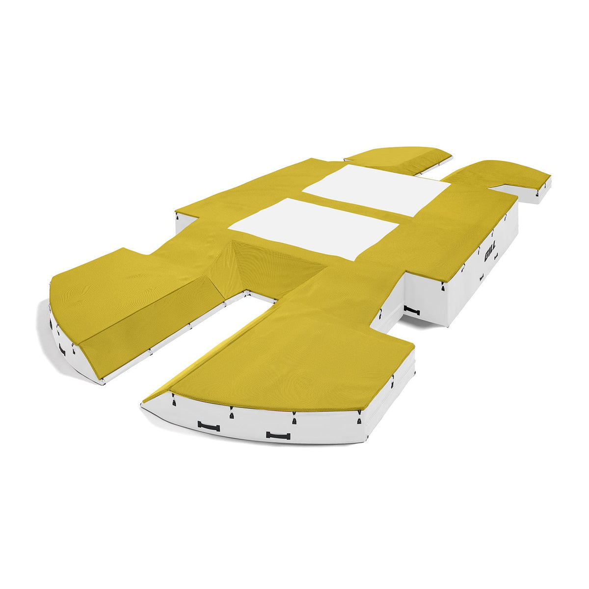 Gill Athletics AGX M4 Double Front Pole Vault Landing System (21'6" X 44'2" X 32") Yellow Gold, White
