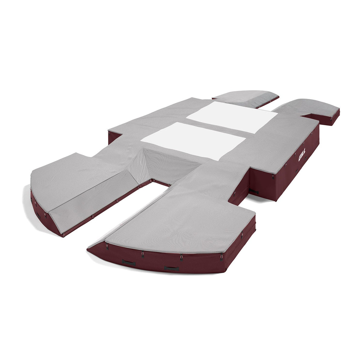 Gill Athletics AGX M4 Double Front Pole Vault Landing System (21'6" X 44'2" X 32") Gray, Maroon
