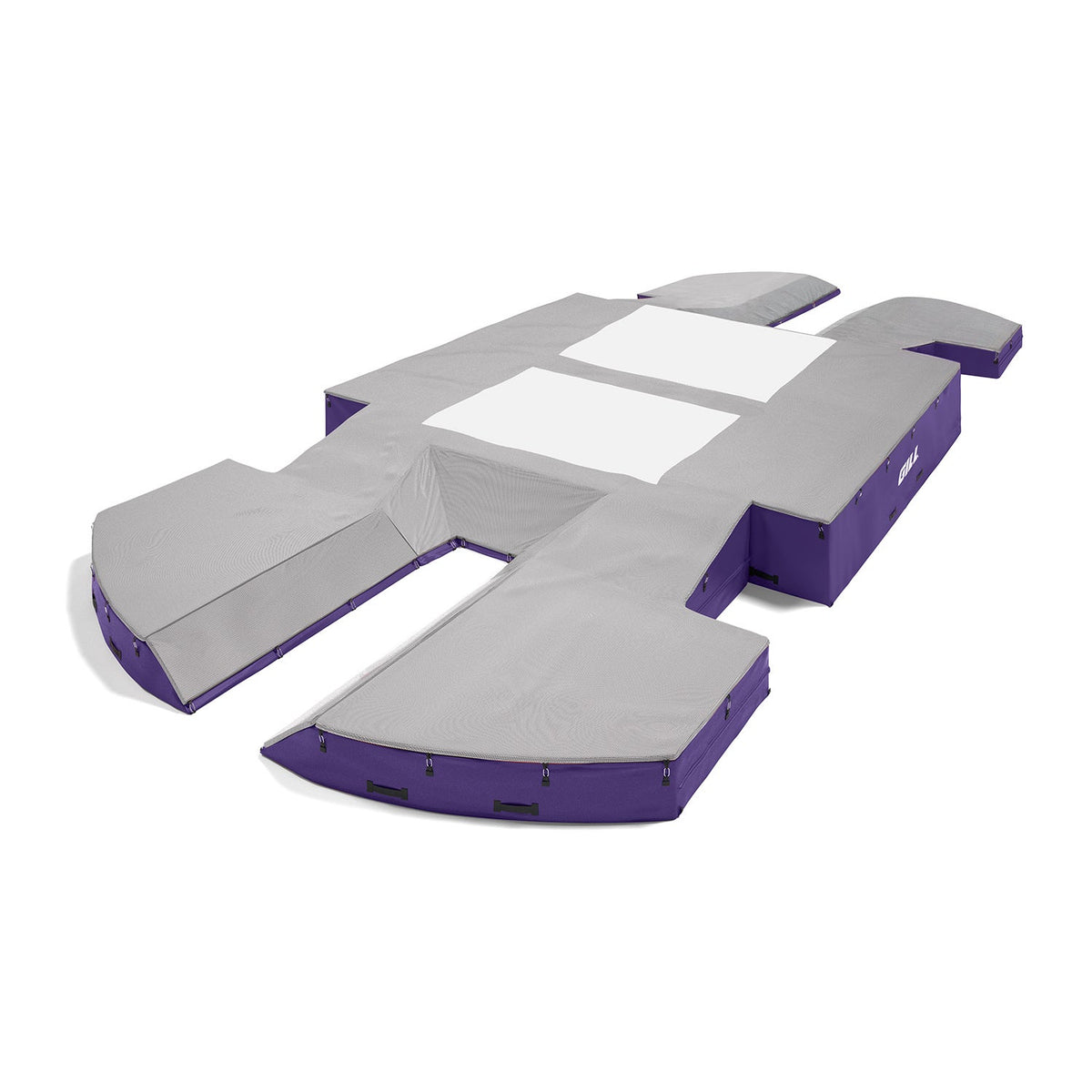 Gill Athletics AGX M4 Double Front Pole Vault Landing System (21'6" X 44'2" X 32") Gray, Purple