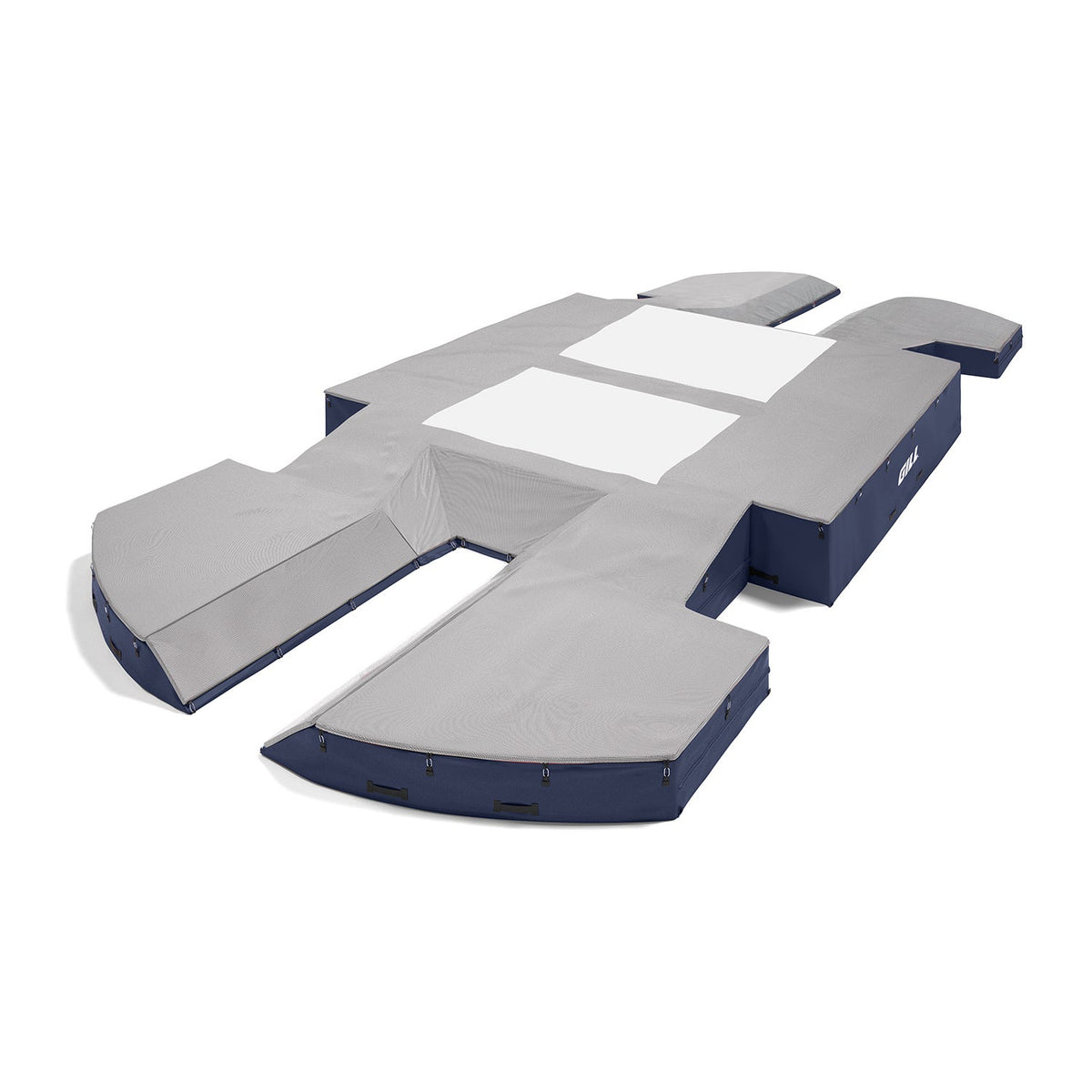 Gill Athletics AGX M4 Double Front Pole Vault Landing System (21'6" X 44'2" X 32") Gray, Navy Blue