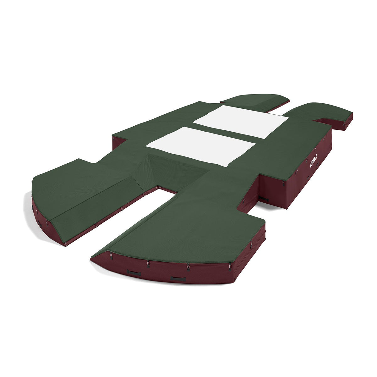 Gill Athletics AGX M4 Double Front Pole Vault Landing System (21'6" X 44'2" X 32") Dark Green, Maroon